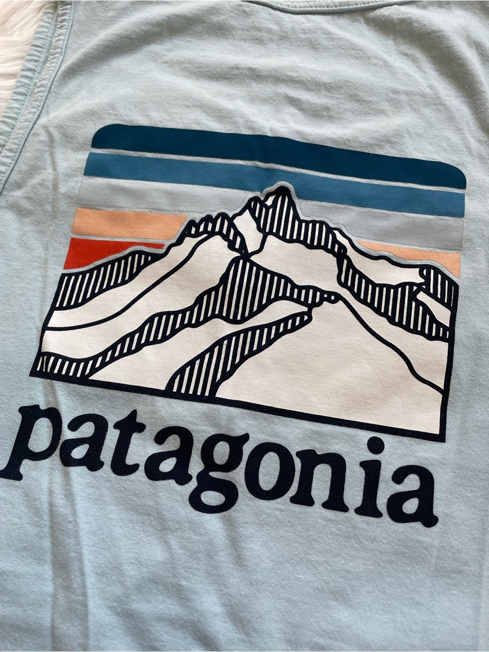 Patagonia line logo ridge organic cotton tank top men’s S small light blue shirt - Picture 6 of 6